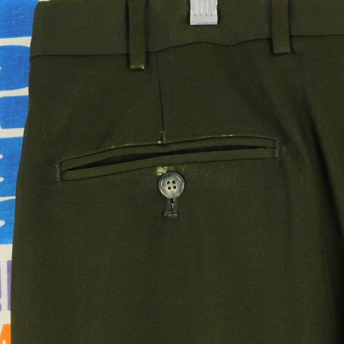 Nordstrom Mens 34R 100% Wool Pleated Cuffed Dress Pants Trousers Green