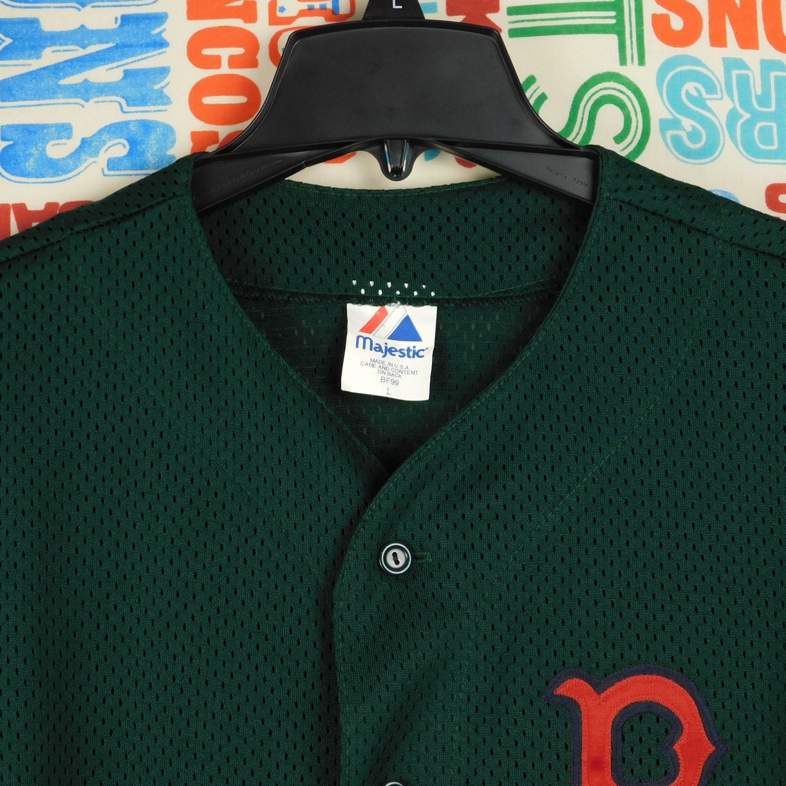 90s Boston Red Sox Forest Green Mesh Jersey - Size L