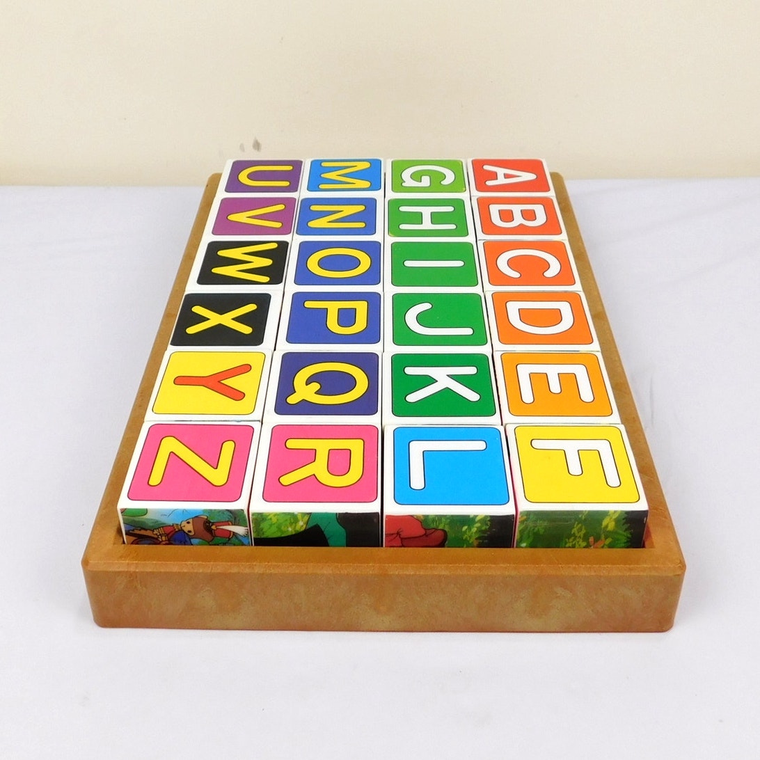 Vintage Korean Alphabet Block Learning Set Educational Toy ABC Cubes 1997