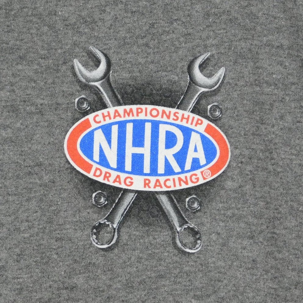 NHRA National Hot Rod Association T Shirt Mens XL Gray Drag Racing Wrenches