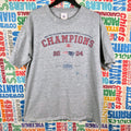 Y2K New England Patriots 2 In A Row AFC Champs T Shirt - Size L (Flawed)