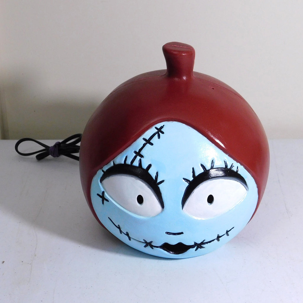 Nightmare Before Christmas Sally Light Up Blow Mold Pumpkin Head Hand Repainted