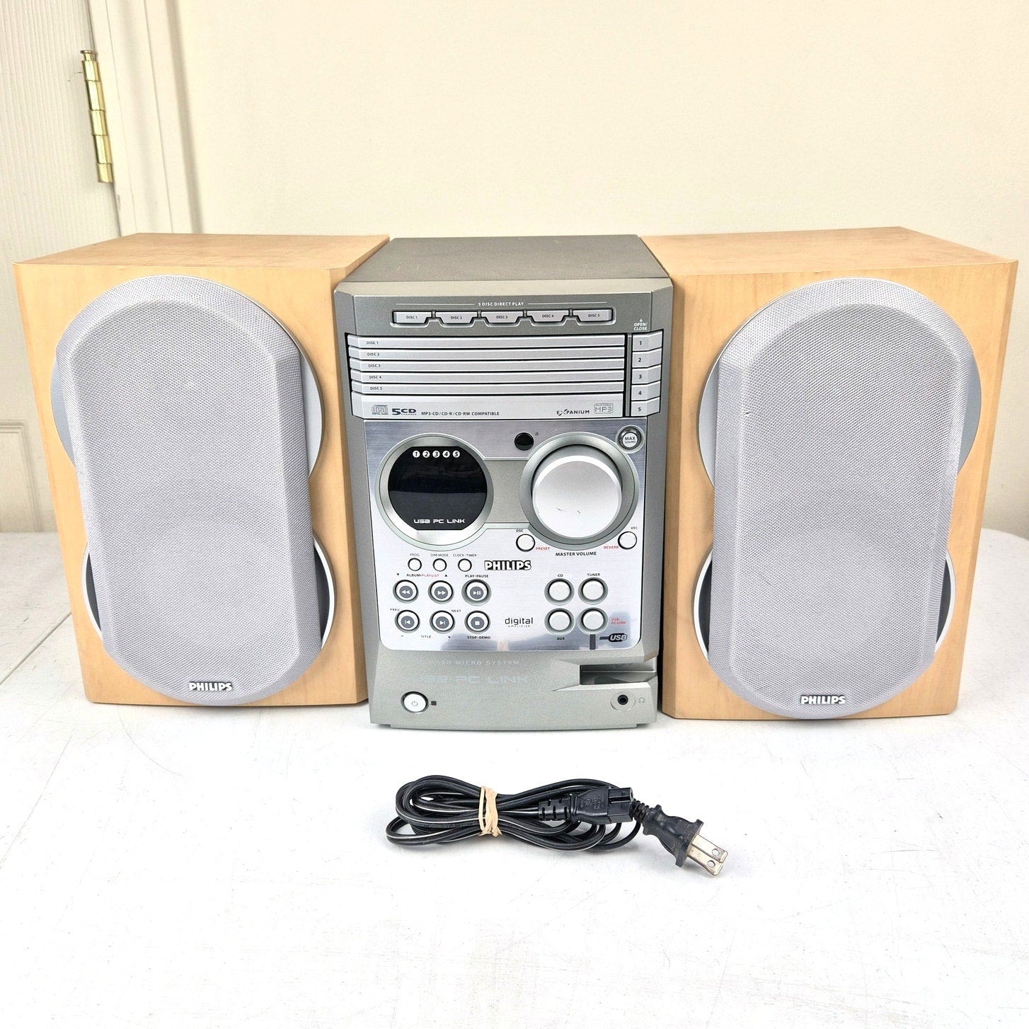 Philips MCM530 Stereo System 5 Disc CD Changer Tested Working No Remote 2005