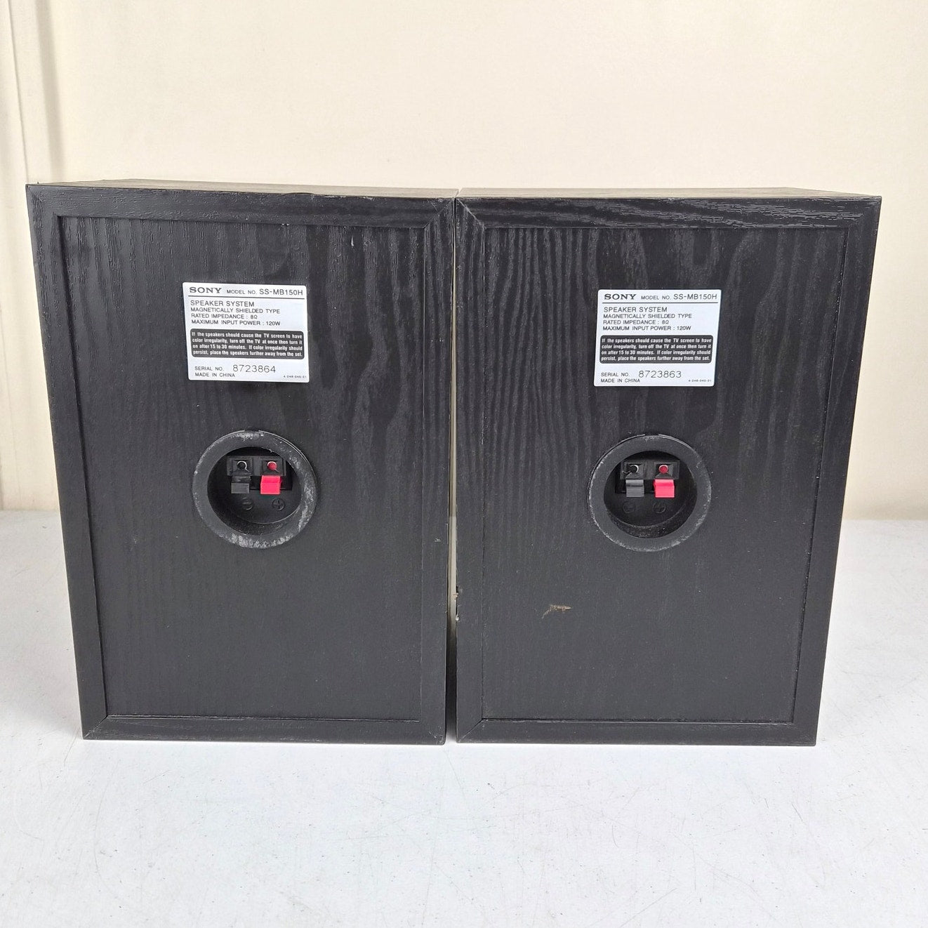 Sony SS-MB150H Bookshelf Speakers Pair Tested Working 120W 8 Ohms 10x7x7