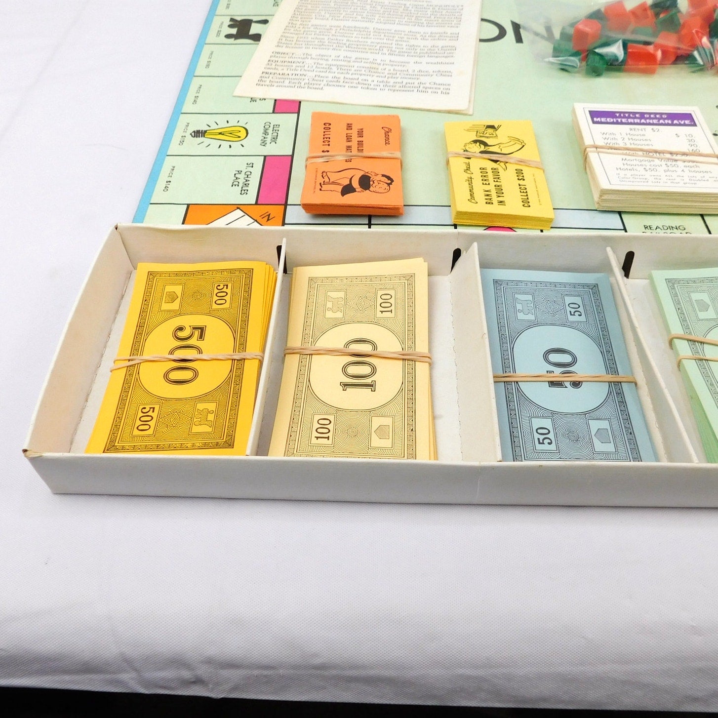 Vintage Monopoly Board Game 1974 Complete In Box Parker Brothers
