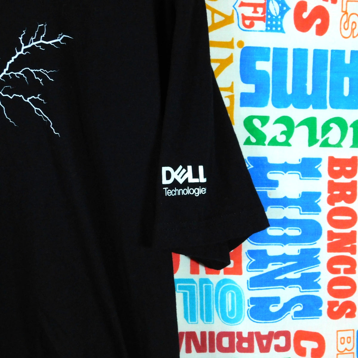 Intel Lightning Graphic T Shirt Size XL Double Sided Dell Black Power Button