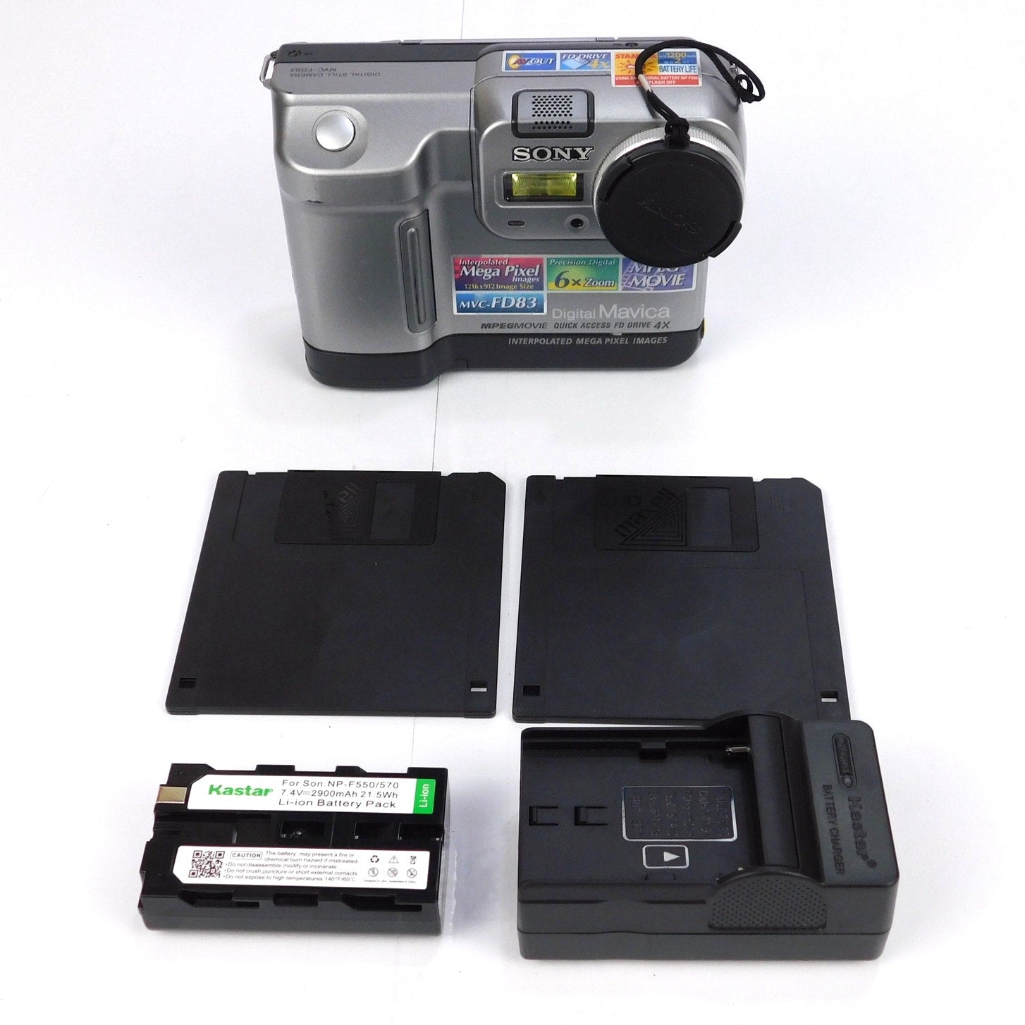 Sony Mavica MVC-FD83 Digital Camera w/ Floppy Disks New Battery & Charger Tested
