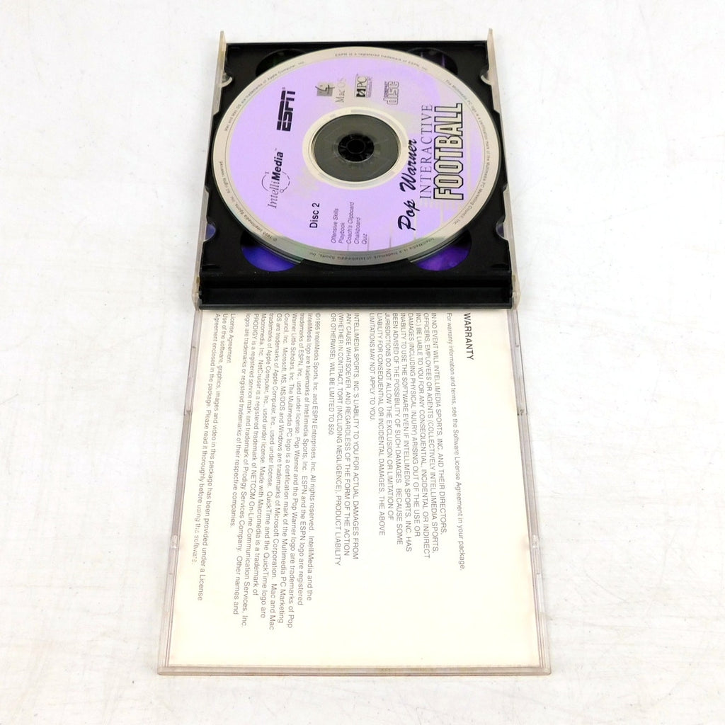 ESPN Pop Warner Interactive Football PC CD ROM Tested 2 Disc 1995 Intellimedia