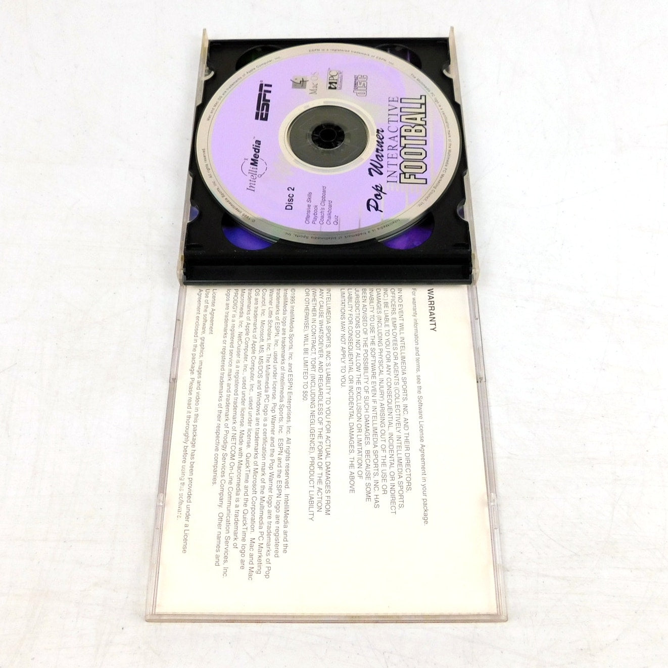 ESPN Pop Warner Interactive Football PC CD ROM Tested 2 Disc 1995 Intellimedia