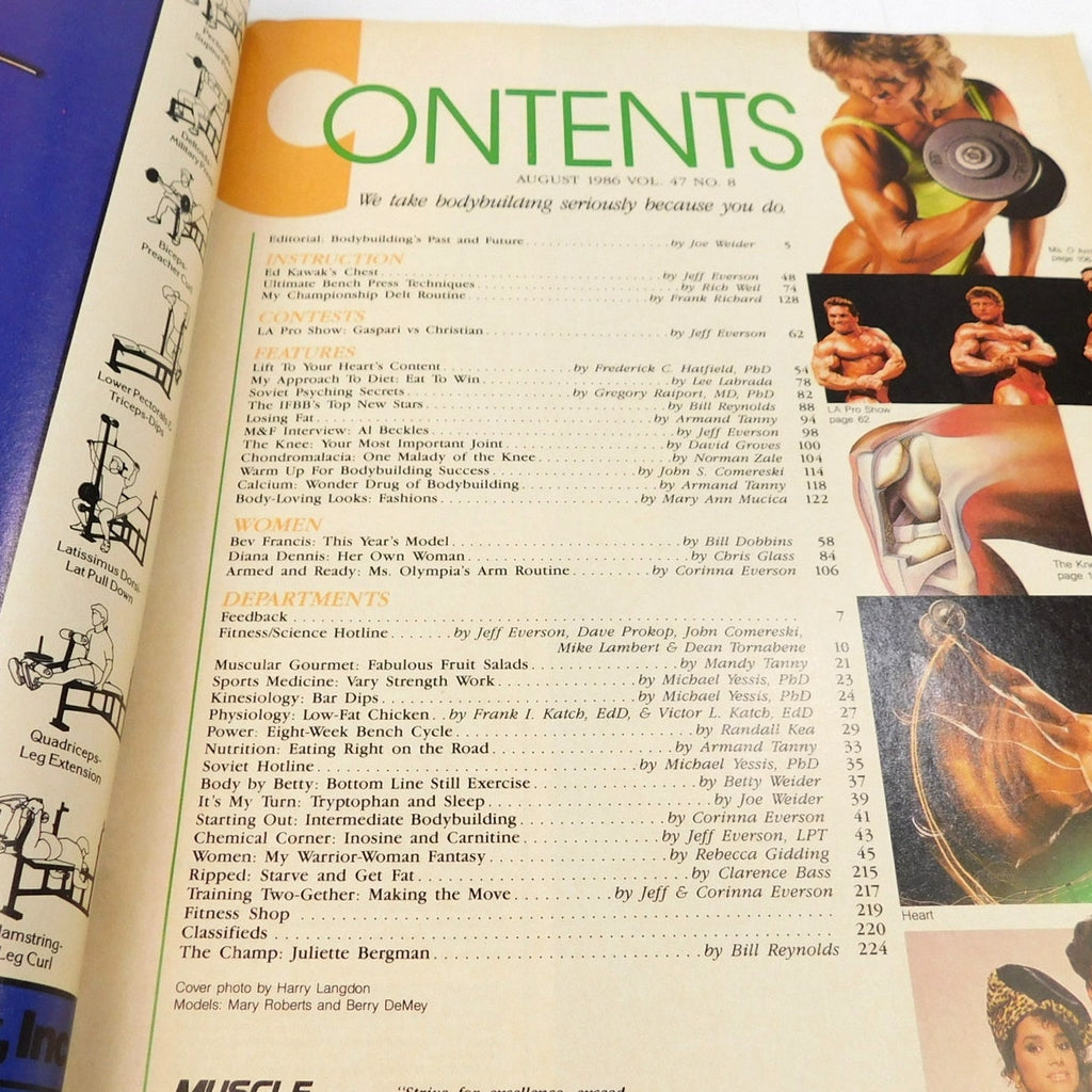 Muscle & Fitness August 1986 Mary Roberts Berry DeMey Bodybuilding Magazine