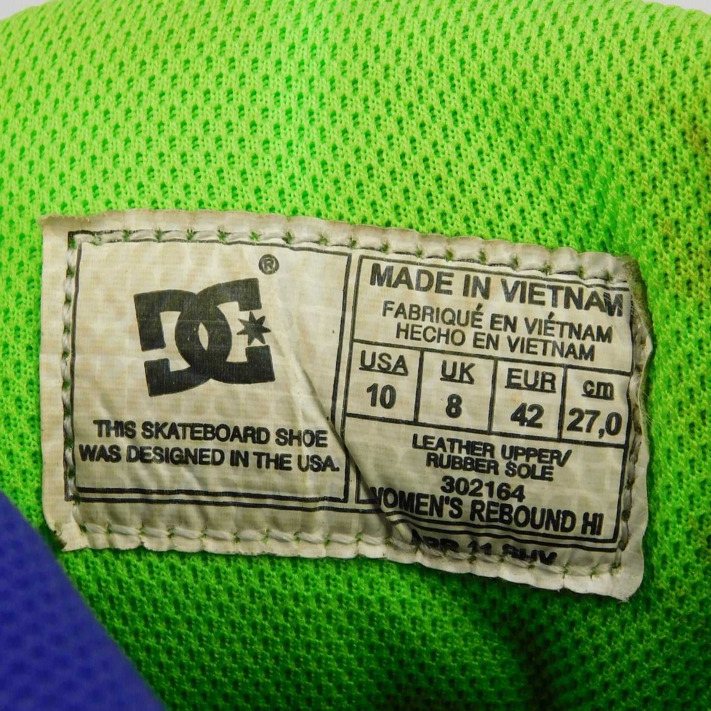DC Rebound Hi High Top Skate Shoes Women's Size 10 Neon Pink Green 302164
