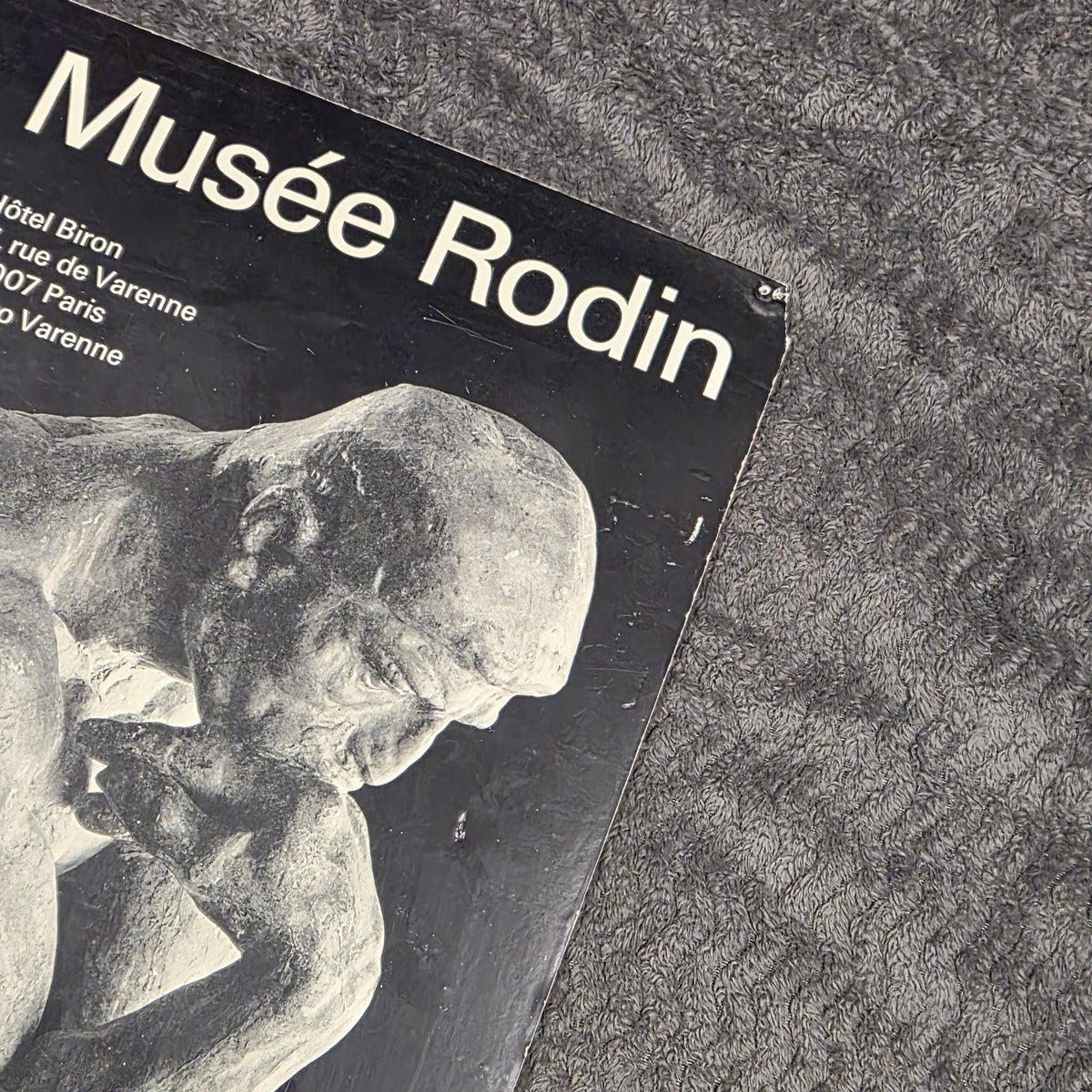 Vintage Musee Rodin Le Penseur The Thinker Paris Museum Rigid Foam Poster 16x24