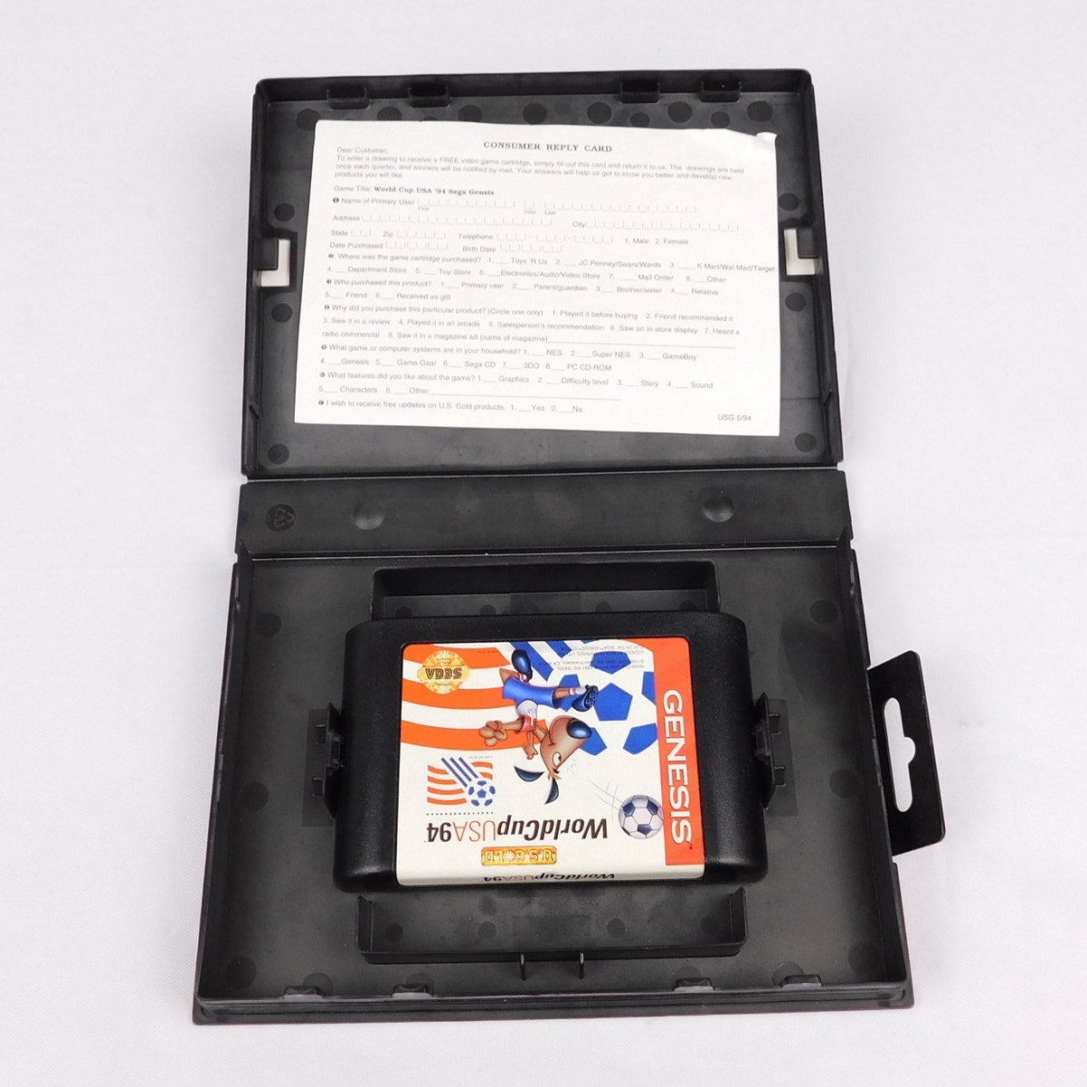Sega Genesis World Cup USA 94 Tested Working Box Cart Insert No Manual