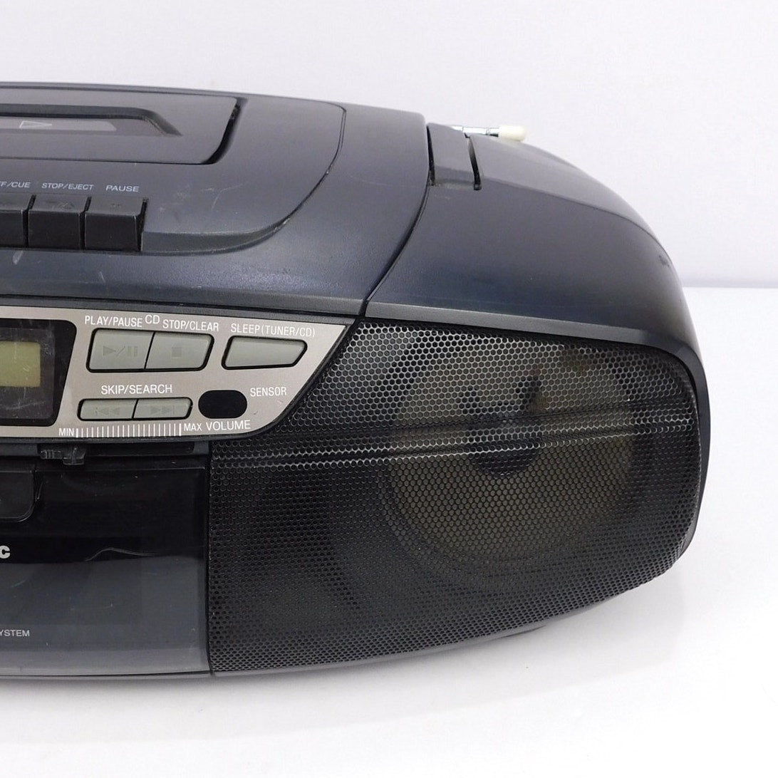 Panasonic RX-DS17 Portable Stereo Boombox CD Cassette Radio Front Loading Tested