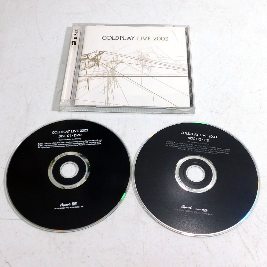 Coldplay Live 2003 CD DVD Set Tested 2 Disc Capitol Records C9724359901404