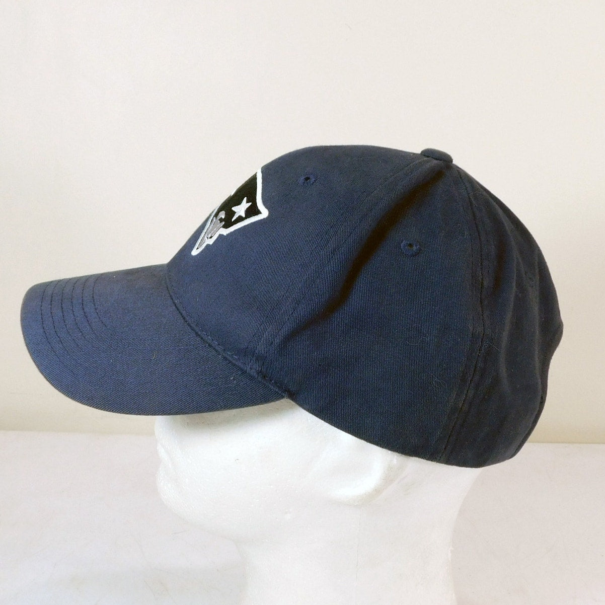 New England Patriots Hat Adjustable Hook And Loop Blue Flying Elvis Logo