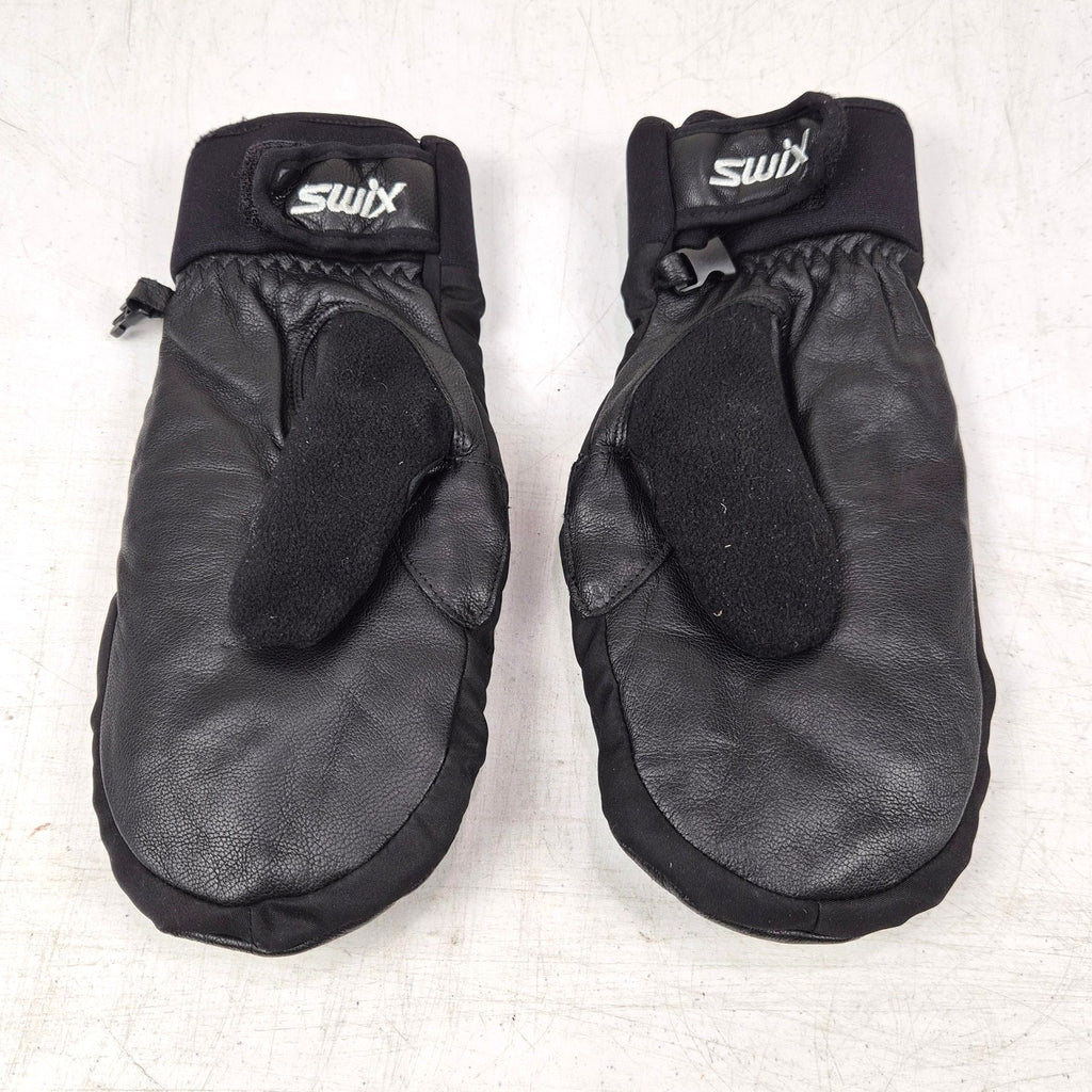 Swix Aqua Vent Ski Gloves Mittens Size Adult M Black Zipper Fleece Lined