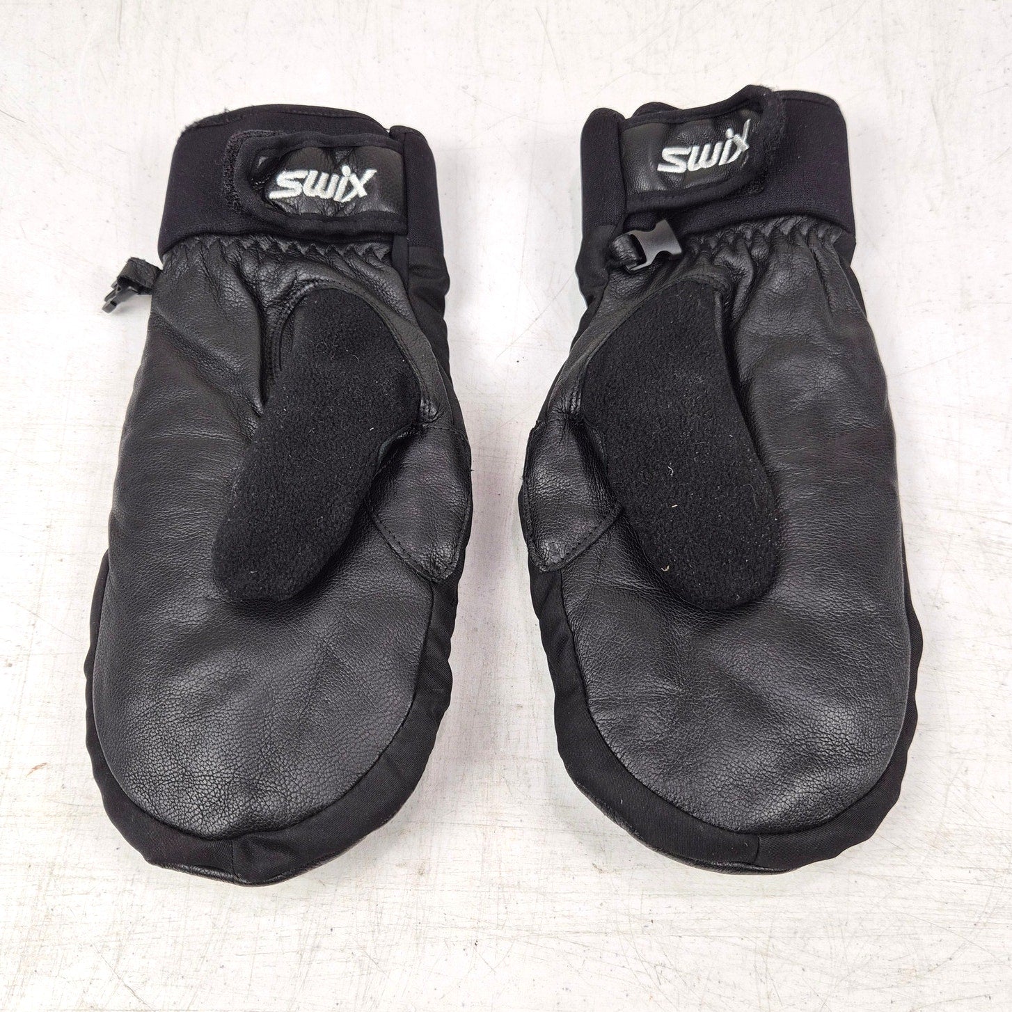Swix Aqua Vent Ski Gloves Mittens Size Adult M Black Zipper Fleece Lined