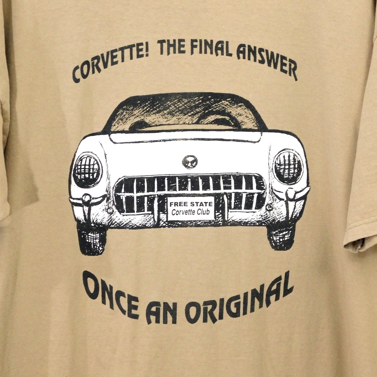 Vintage Corvette T Shirt Size XL Ocean City Free State Club Double Sided 2000