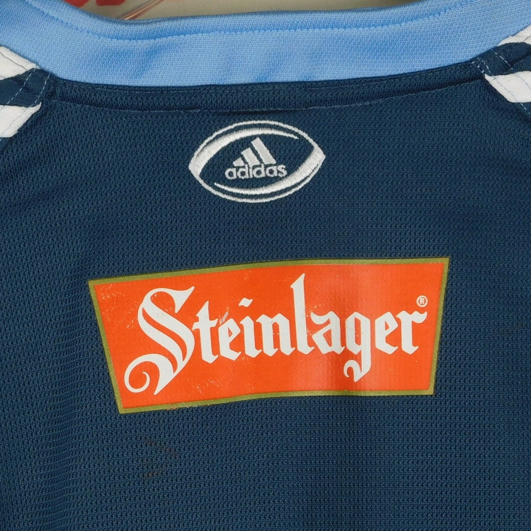 Vintage 2005 Adidas All Blacks New Zealand Rugby Jersey Steinlager Size M