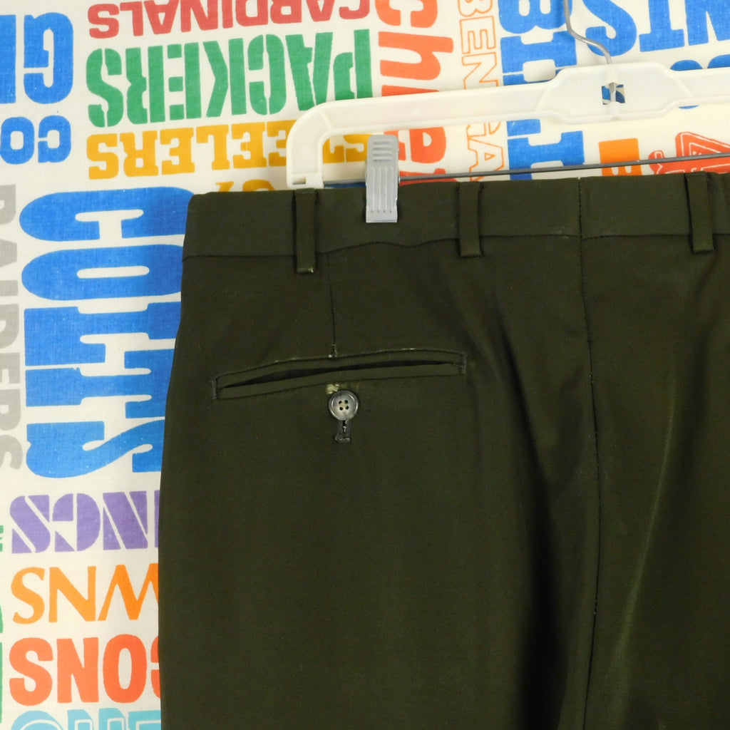 Nordstrom Mens 34R 100% Wool Pleated Cuffed Dress Pants Trousers Green