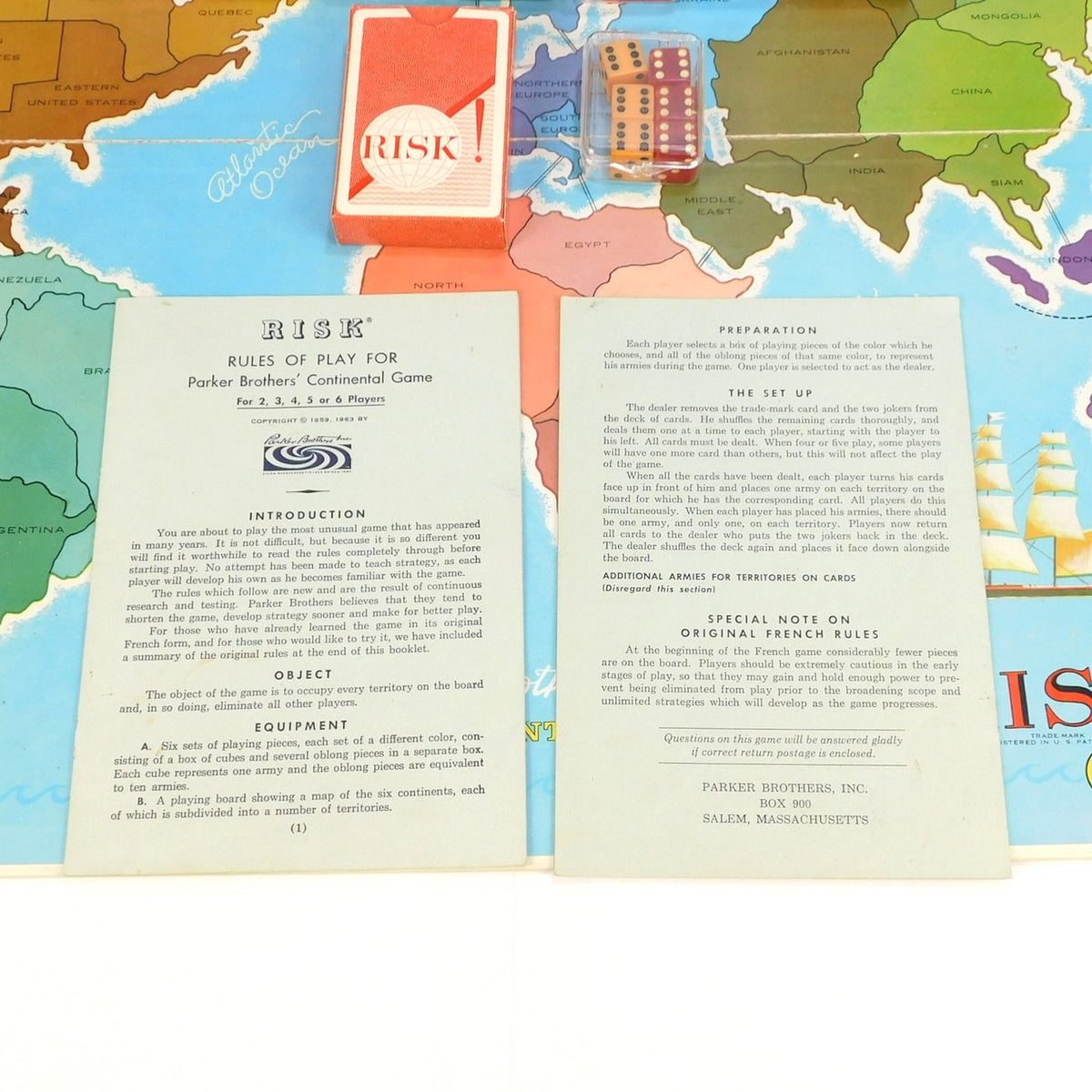 Vintage 1959 Parker Brothers Risk Continental Game Complete CIB Board Game
