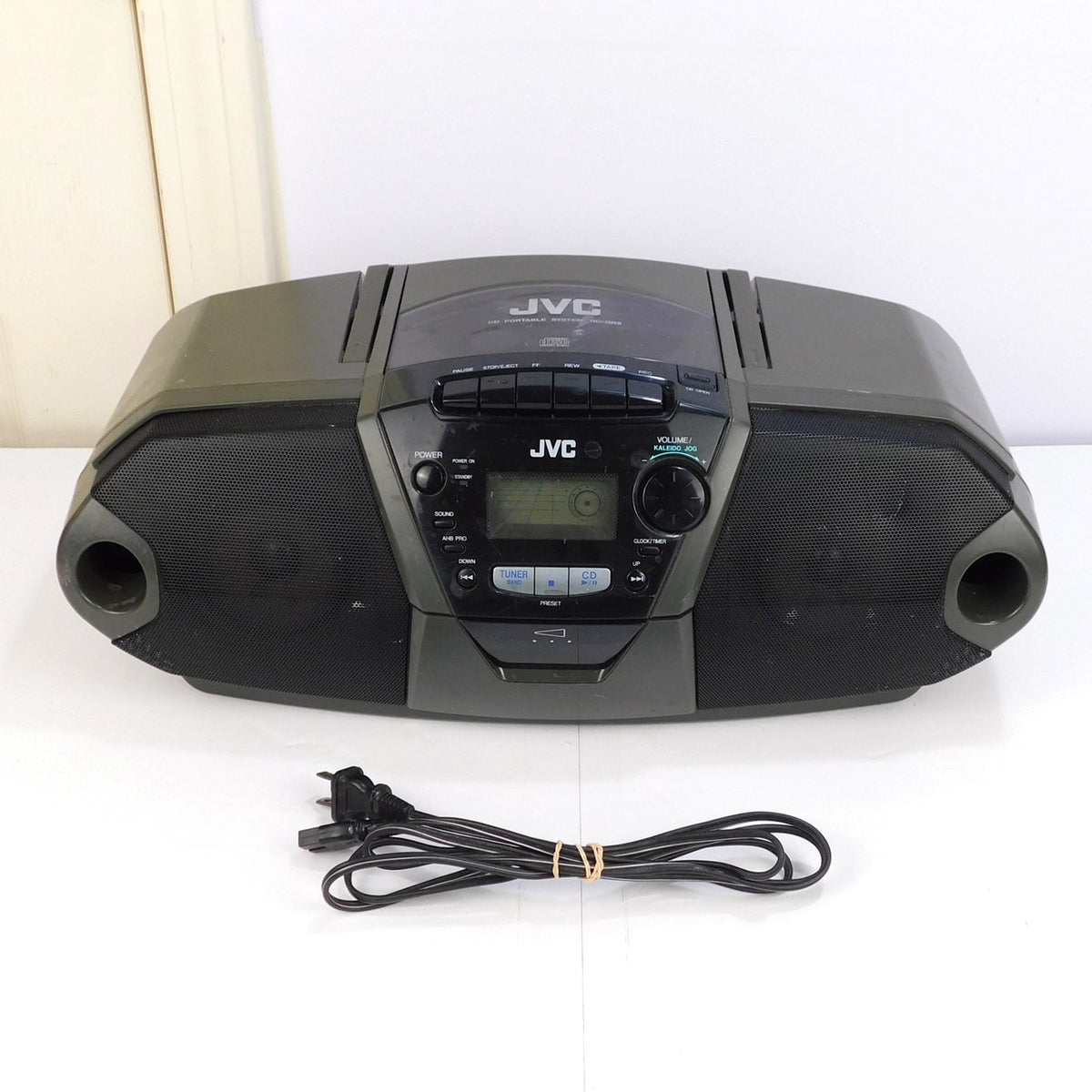 Vintage JVC RC-QN25BK CD Cassette Boombox AM FM Radio Tested 1998