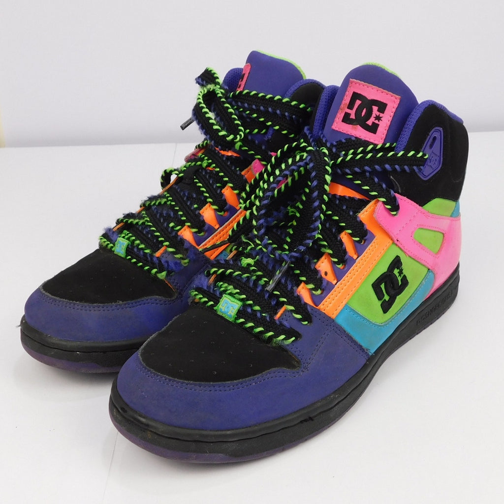 DC Rebound Hi High Top Skate Shoes Women's Size 10 Neon Pink Green 302164