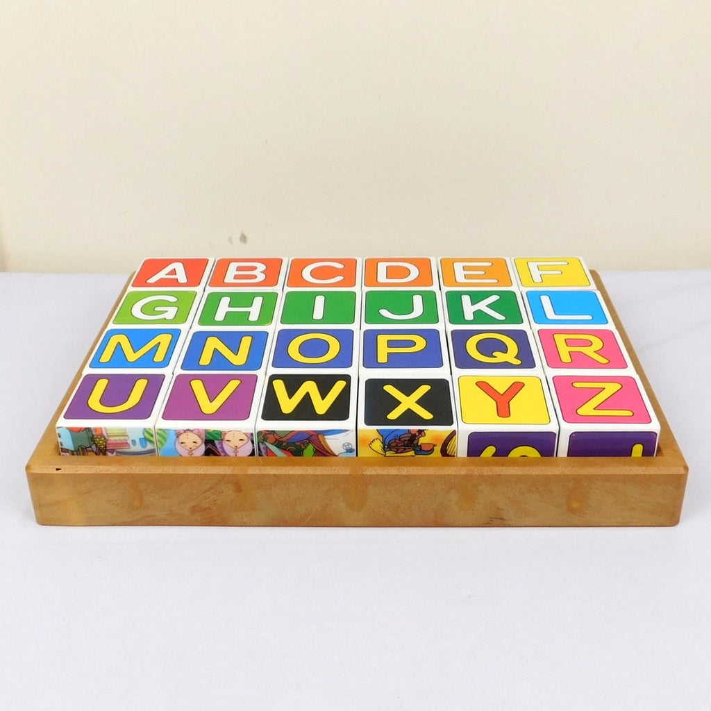 Vintage Korean Alphabet Block Learning Set Educational Toy ABC Cubes 1997