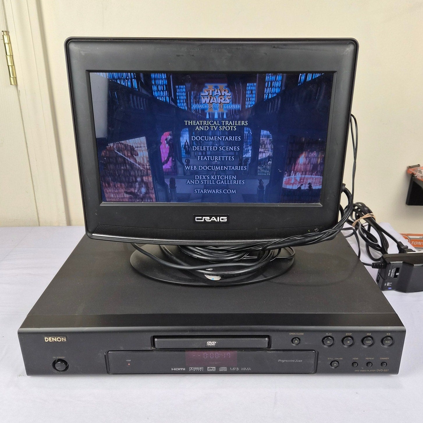 Denon DVD-557 DVD CD SACD Player HDMI Out Tested No Remote 2006