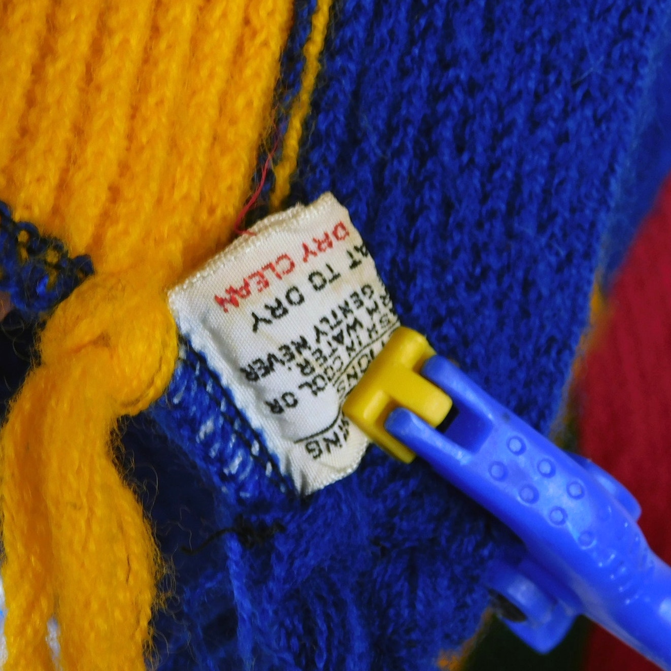 70s/80s Japanese Multicolor Acrylic Scarf - 58" x 7"