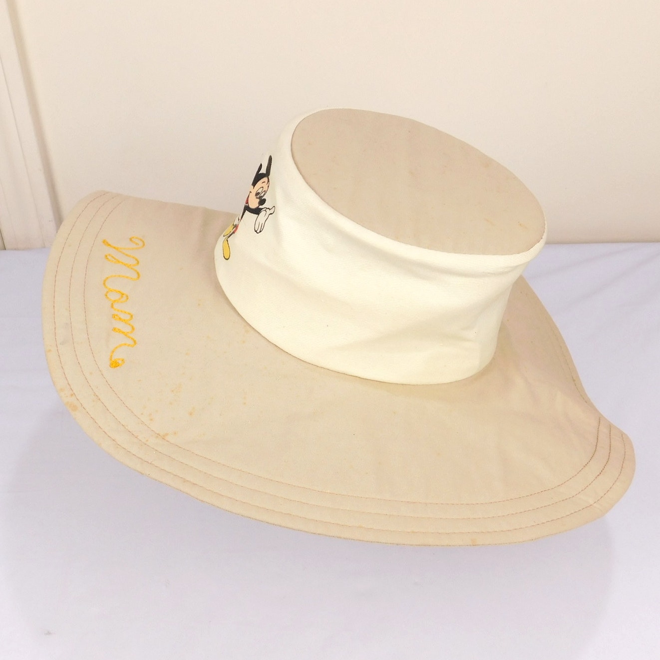 80s Walt Disney Productions Mickey Mouse Mom Sun Hat - OSFA