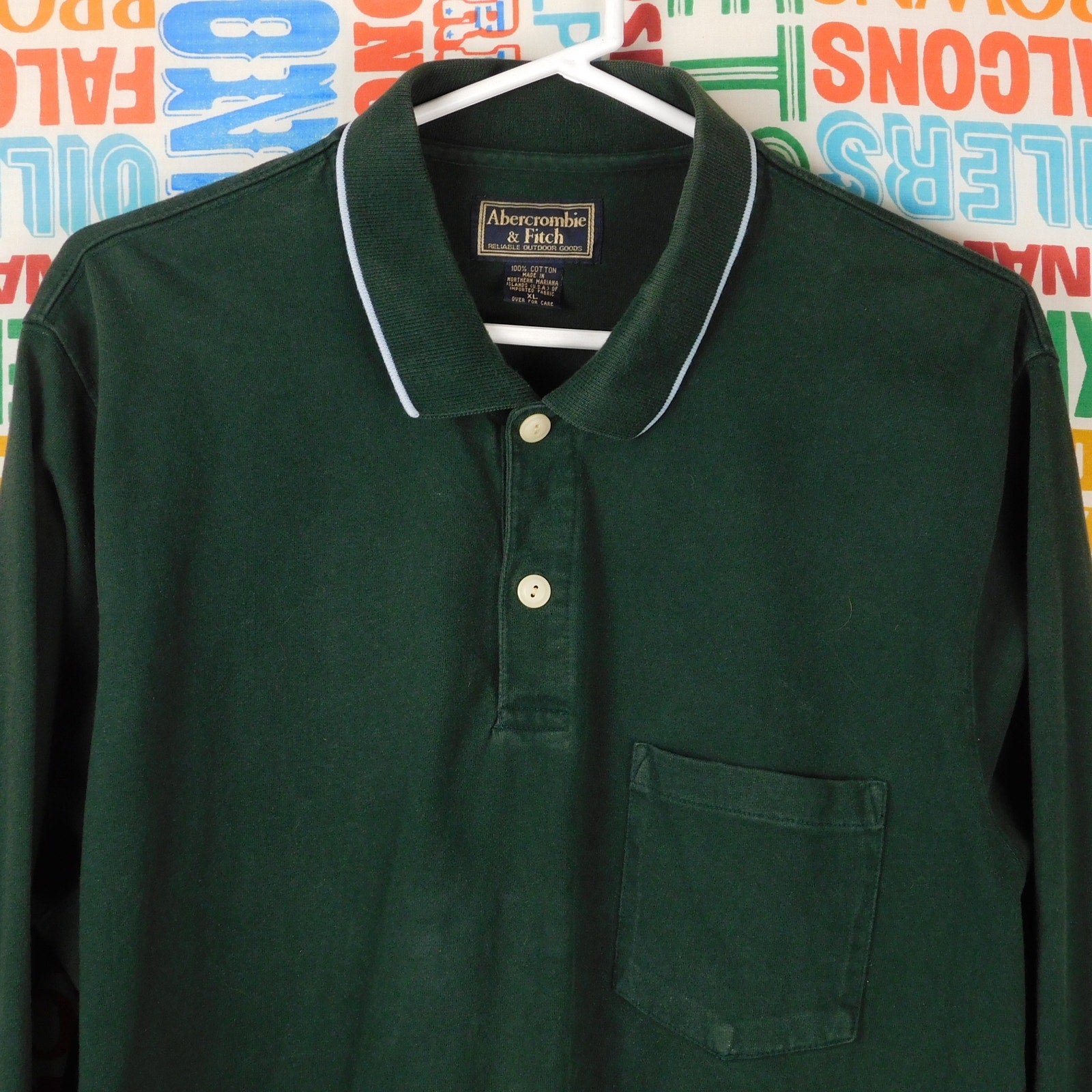 90s Abercrombie & Fitch Long Sleeve Polo Shirt - Size XL