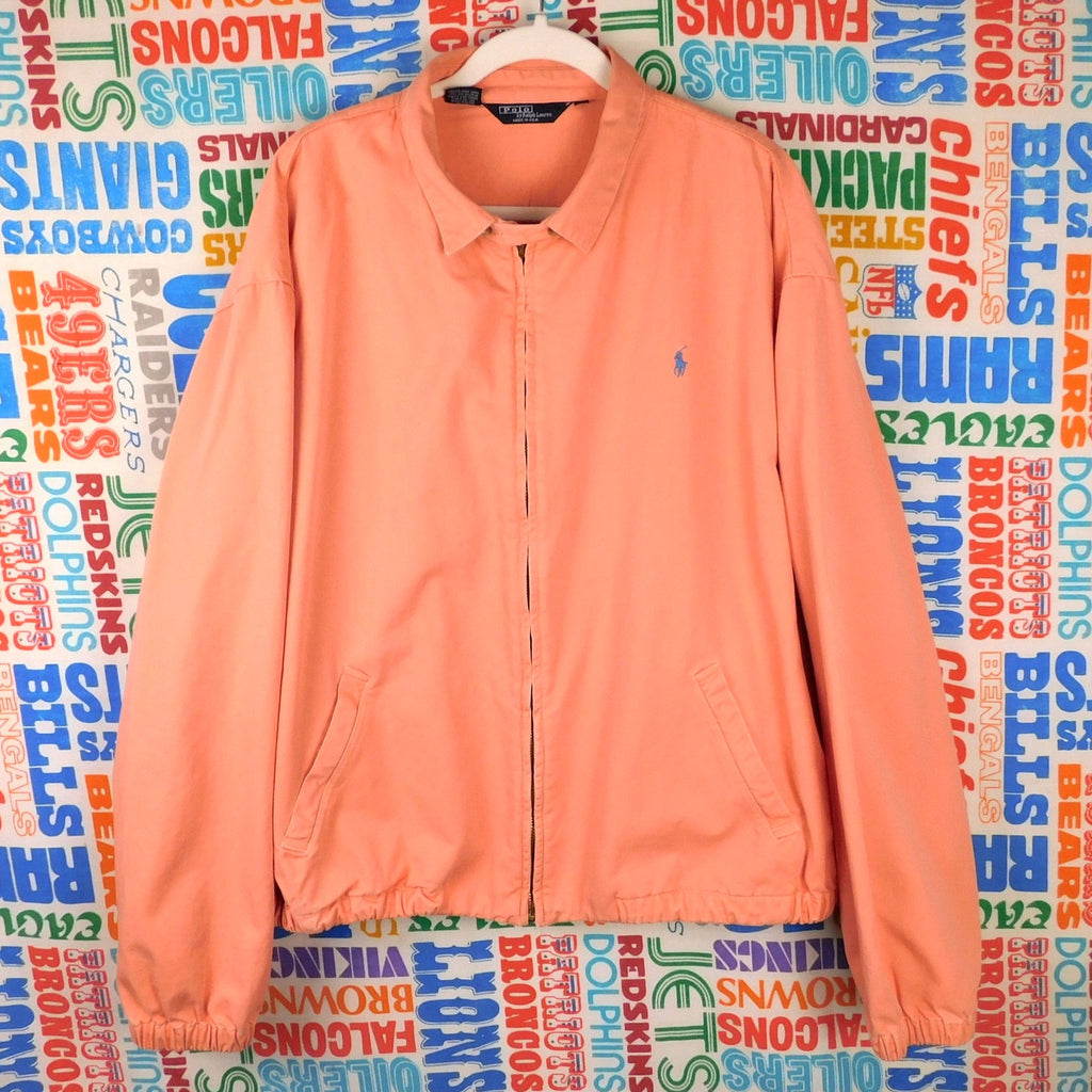 90s Polo Ralph Lauren Salmon Peach Bomber Jacket - Size 2XL
