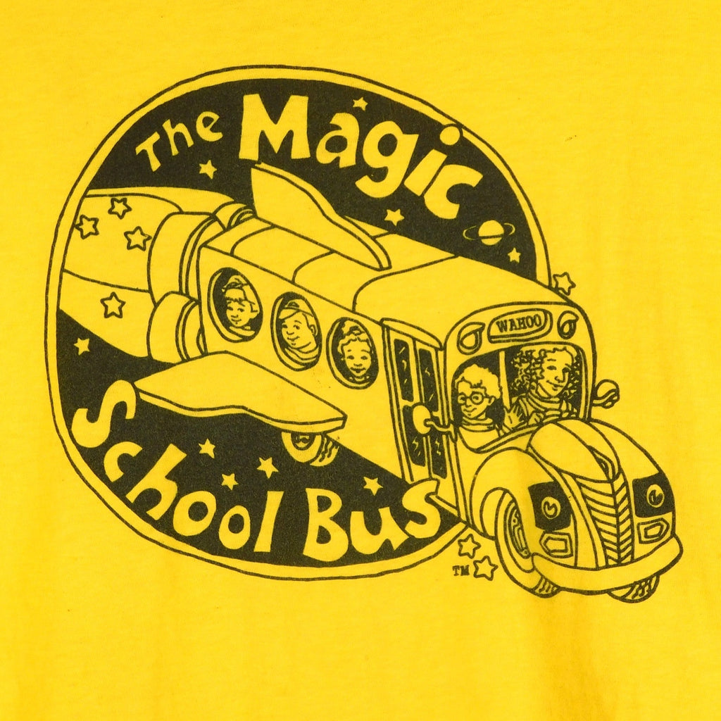 Magic School Bus Logo Graphic T Shirt Size XL Yellow Black Minor Flaws