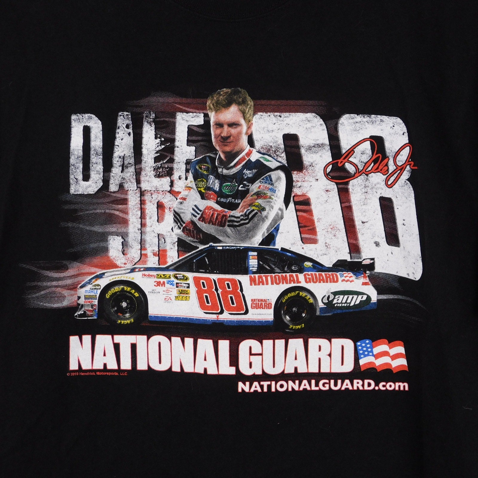 2010 Dale Earnhardt Jr National Guard NASCAR T Shirt - Size L