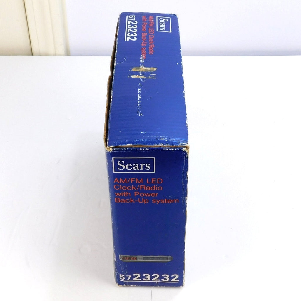 Vintage Sears 572.3232 AM FM LED Alarm Clock Radio Woodgrain Box Manual Tested