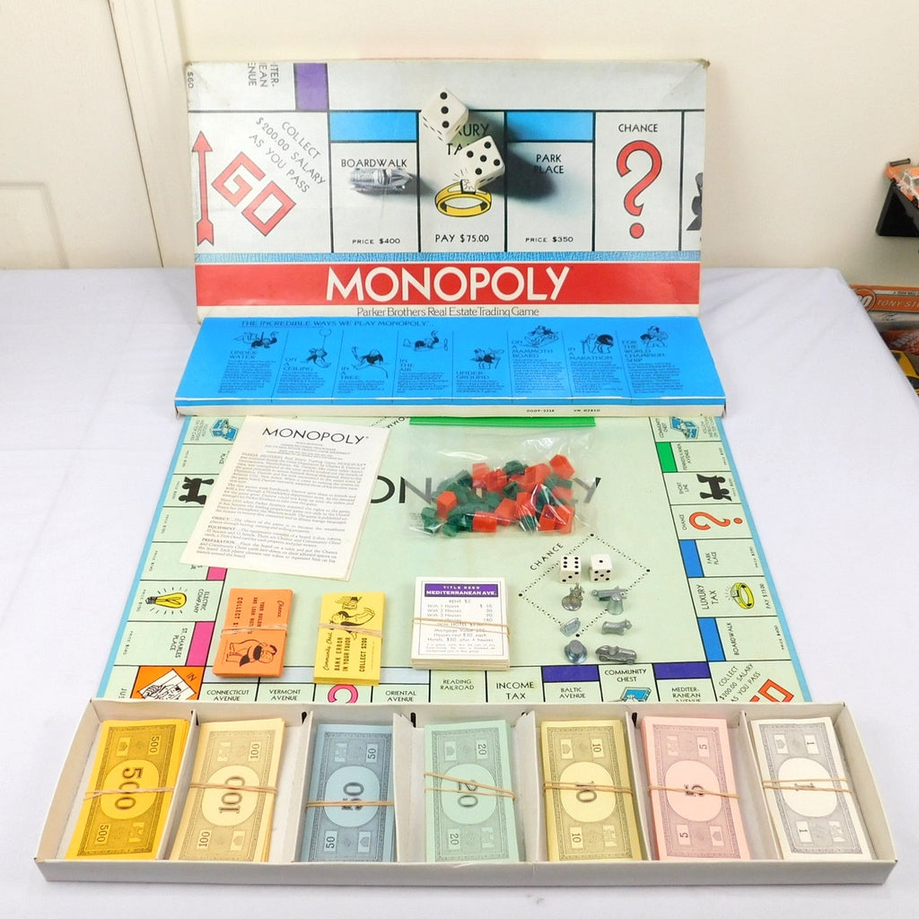 Vintage Monopoly Board Game 1974 Complete In Box Parker Brothers