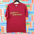 Y2K Harley Davidson Boston Boat Graphic T Shirt - Size L