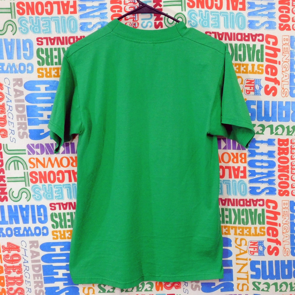 Vintage Smiley Face Stressed Out T Shirt Size M Green Yellow 90s