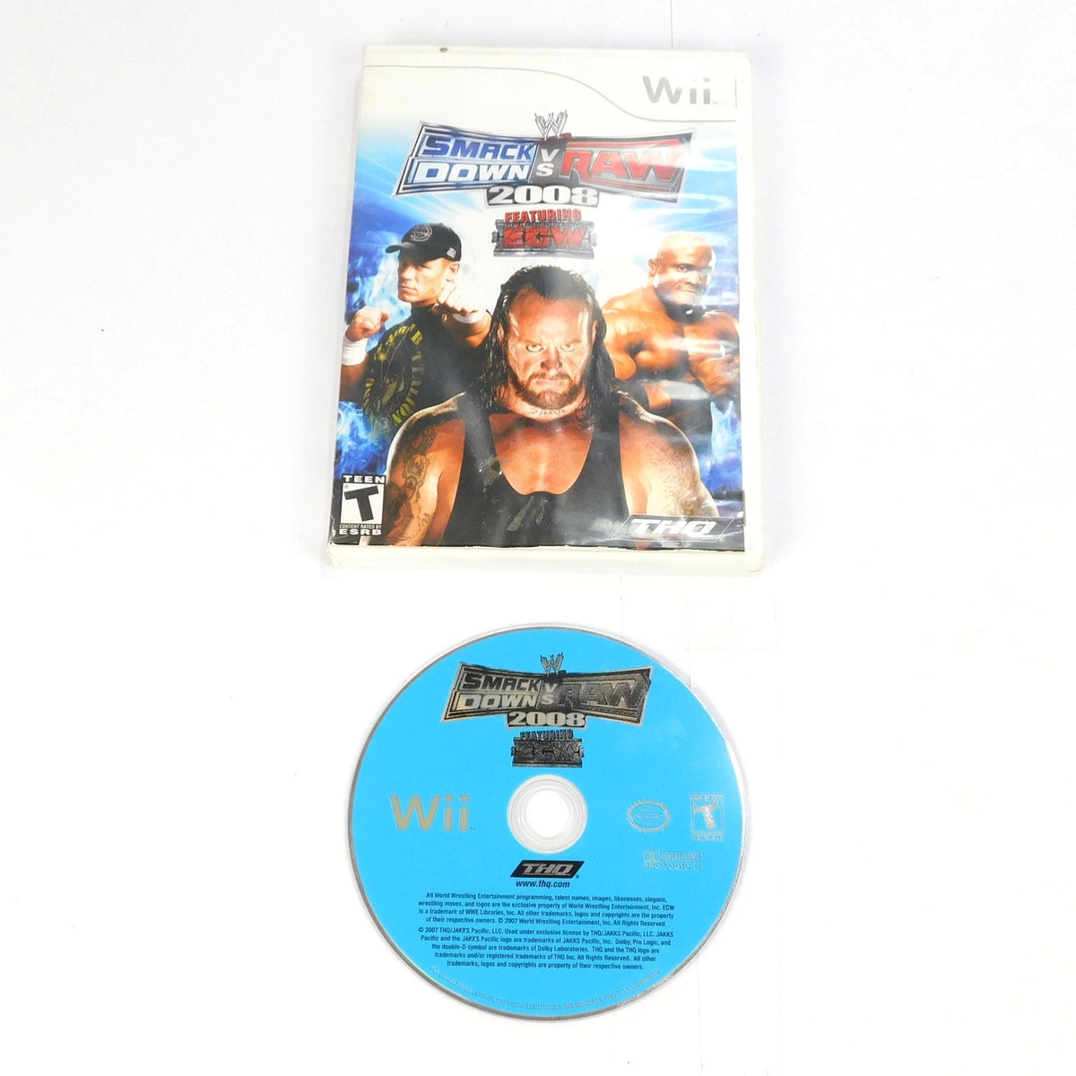 WWE Smackdown Vs Raw 2008 Nintendo Wii Disc And Case No Manual Tested Working