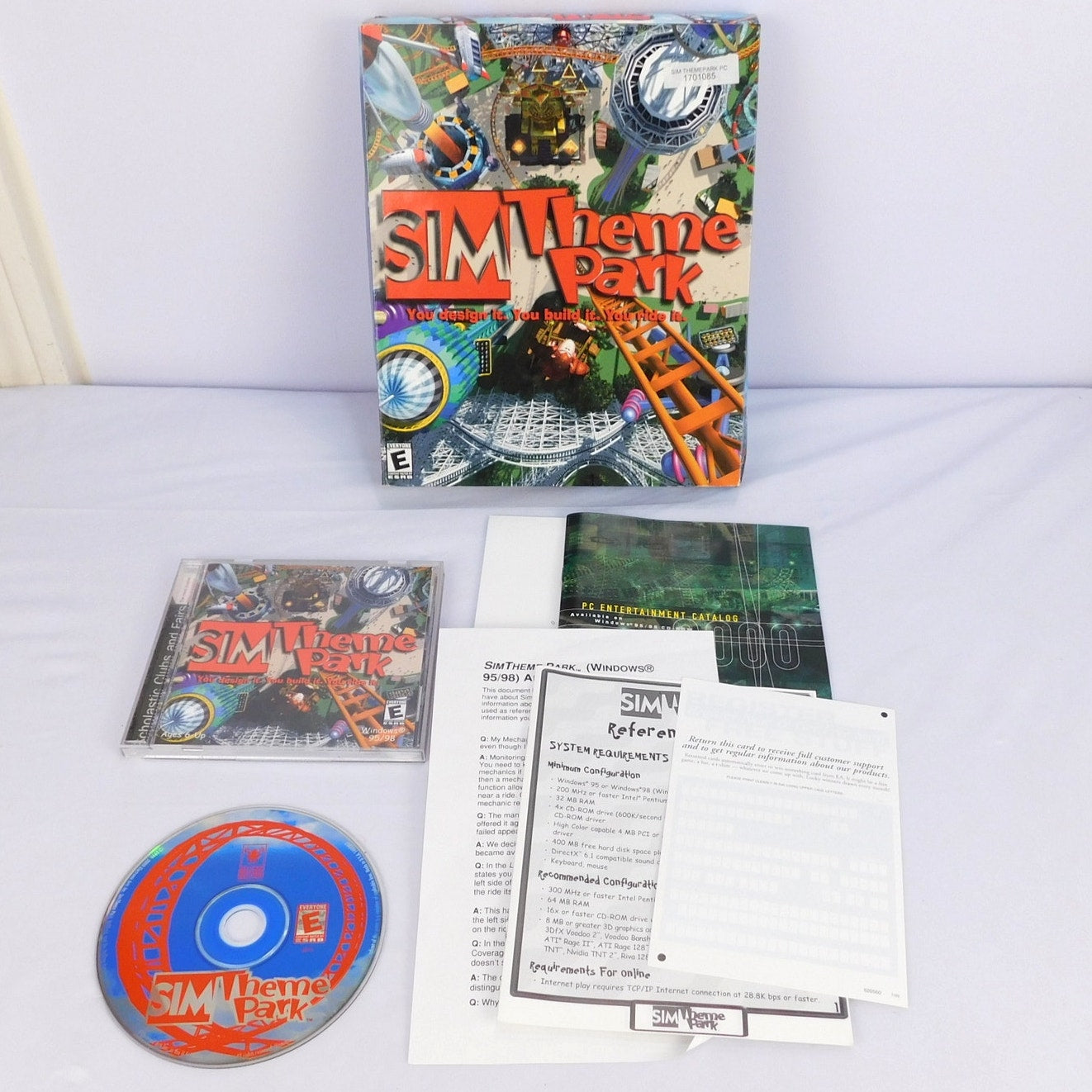 Sim Theme Park PC Big Box Complete CIB Windows 95 98 EA Bullfrog 1999