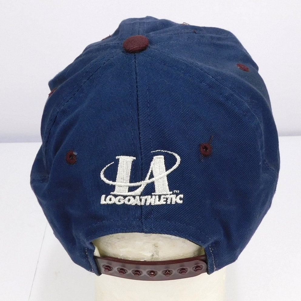 90s Logo Athletic New England Patriots Maroon Brim Snapback Hat - Adjustable
