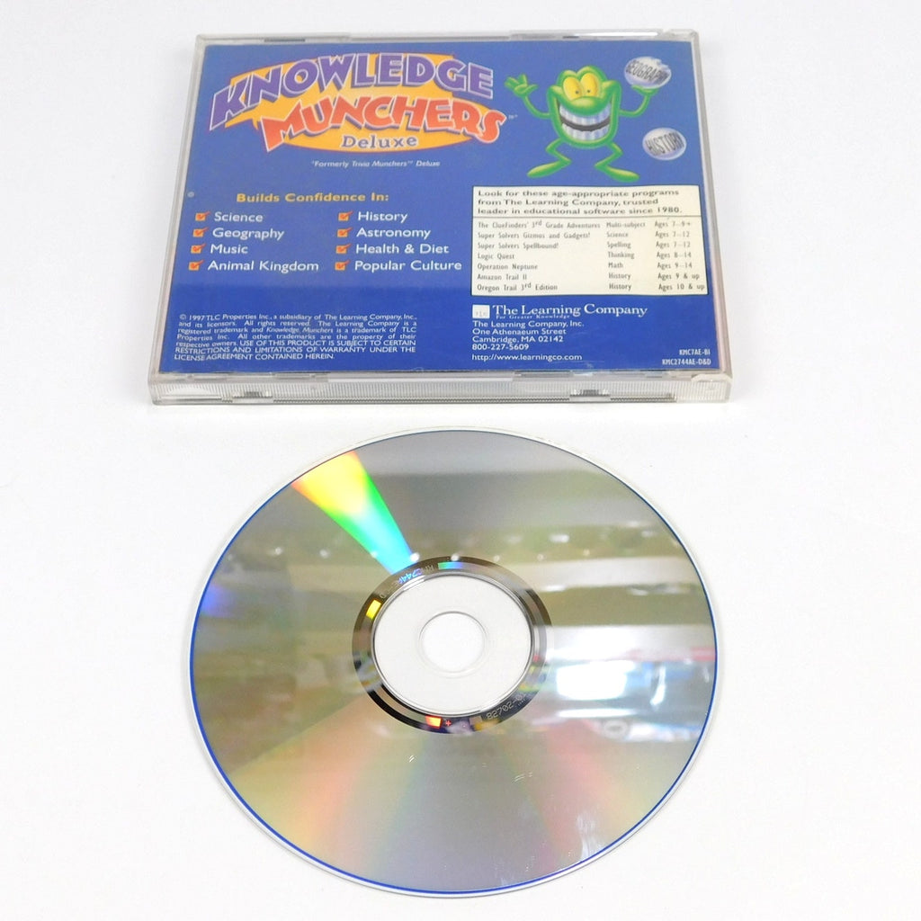 Knowledge Munchers Deluxe PC CD ROM Game Tested Complete In Jewel Case 1997 TLC
