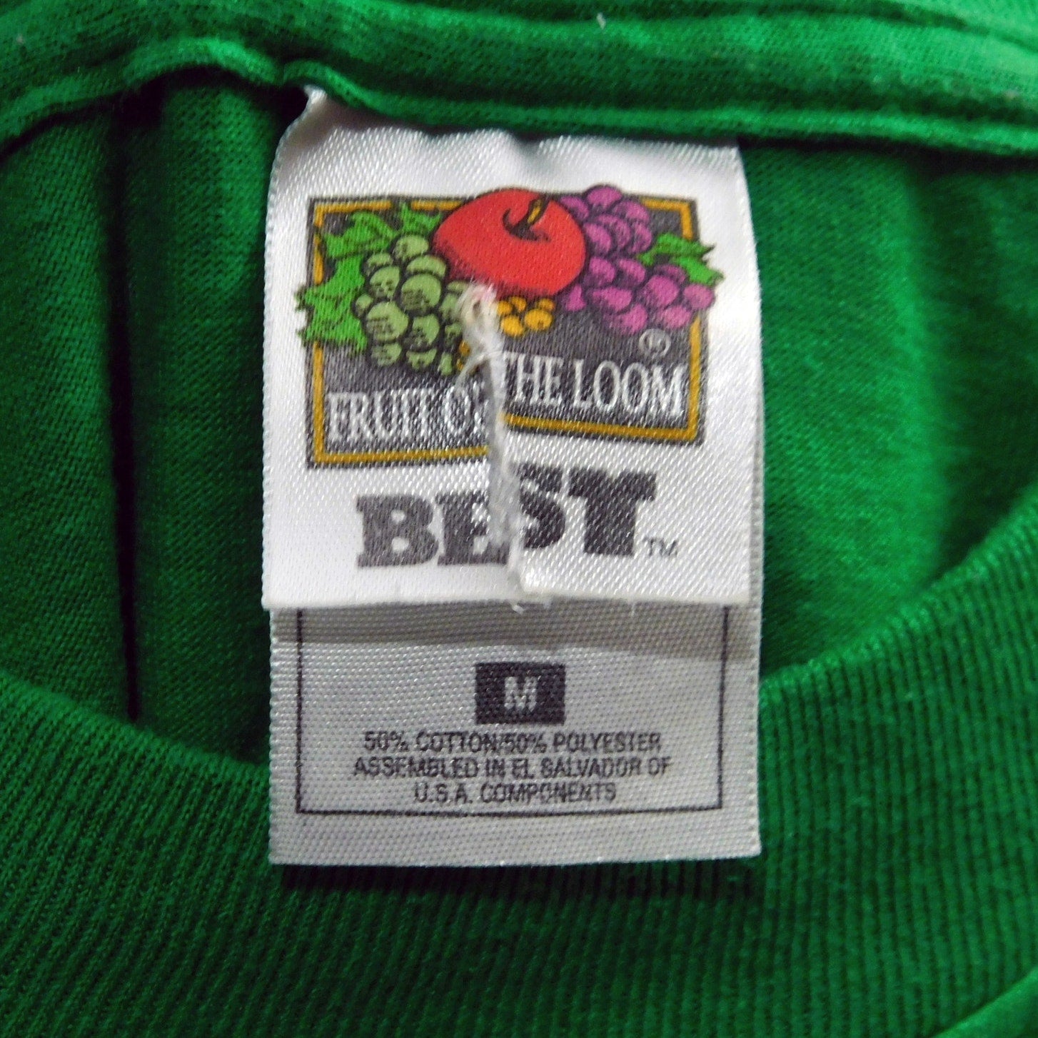 Vintage Smiley Face Stressed Out T Shirt Size M Green Yellow 90s