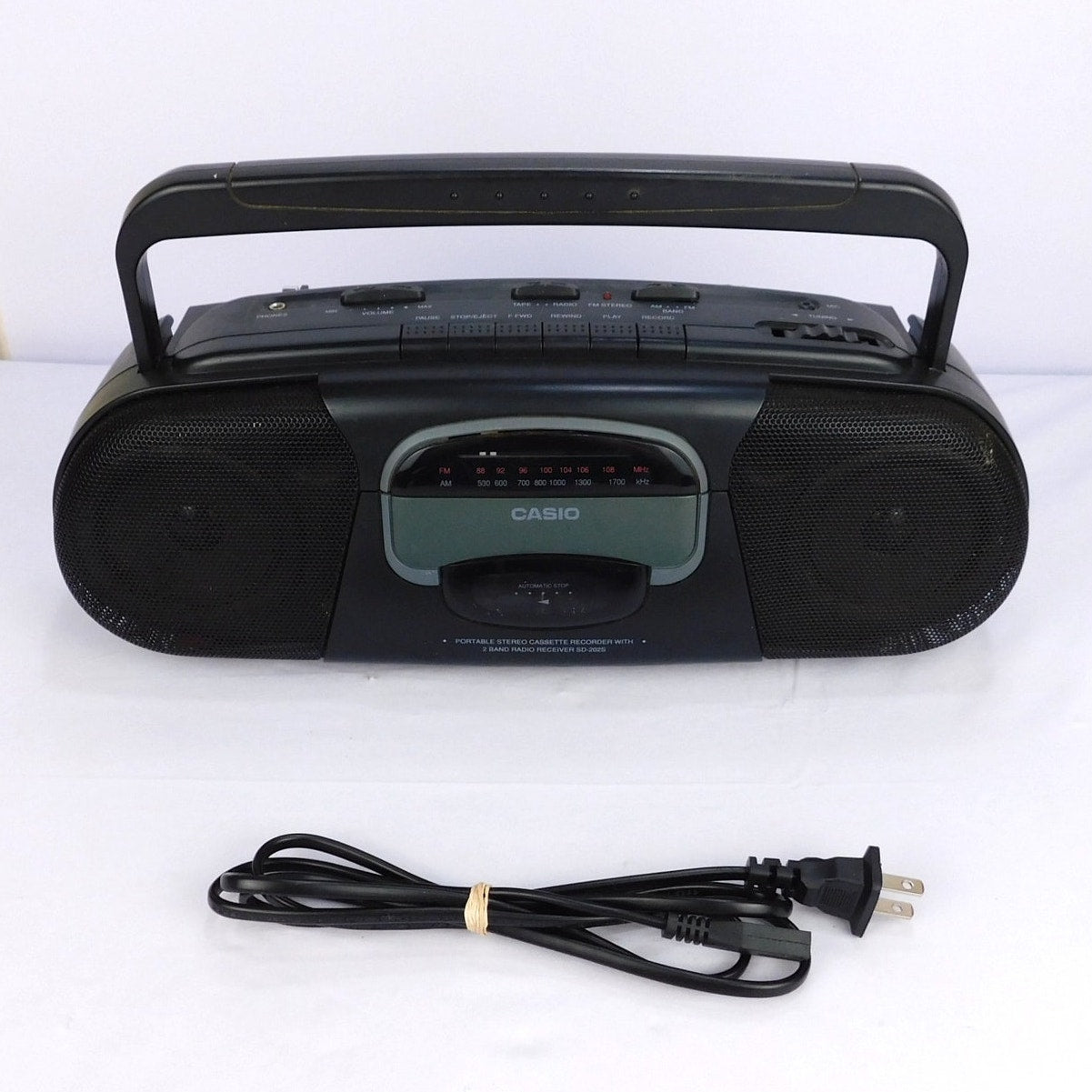 Casio SD-202S Portable Stereo Radio Cassette Recorder Serviced Vintage 90s Tech