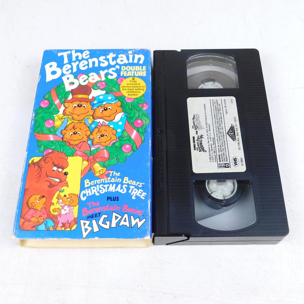 The Berenstain Bears Christmas Tree Bigpaw Double Feature VHS Tested 1990