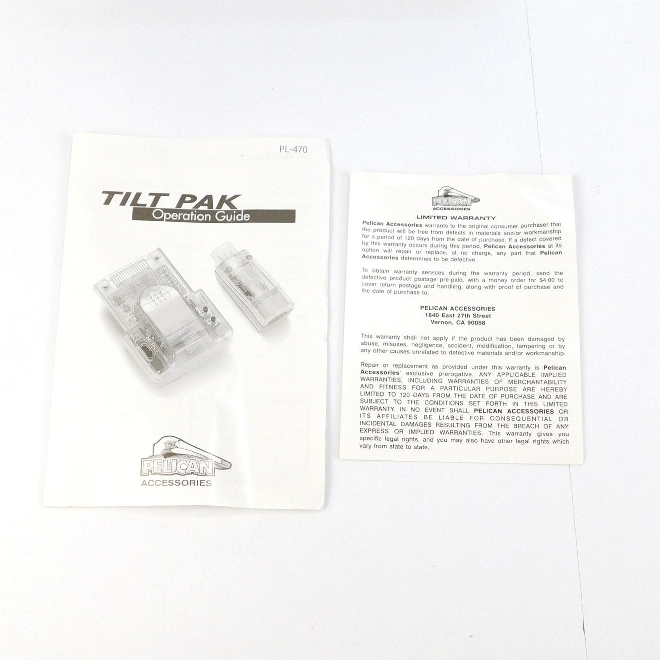 Pelican Tilt Pak PL-470 Nintendo 64 N64 Motion Rumble Pak CIB Tested 1999