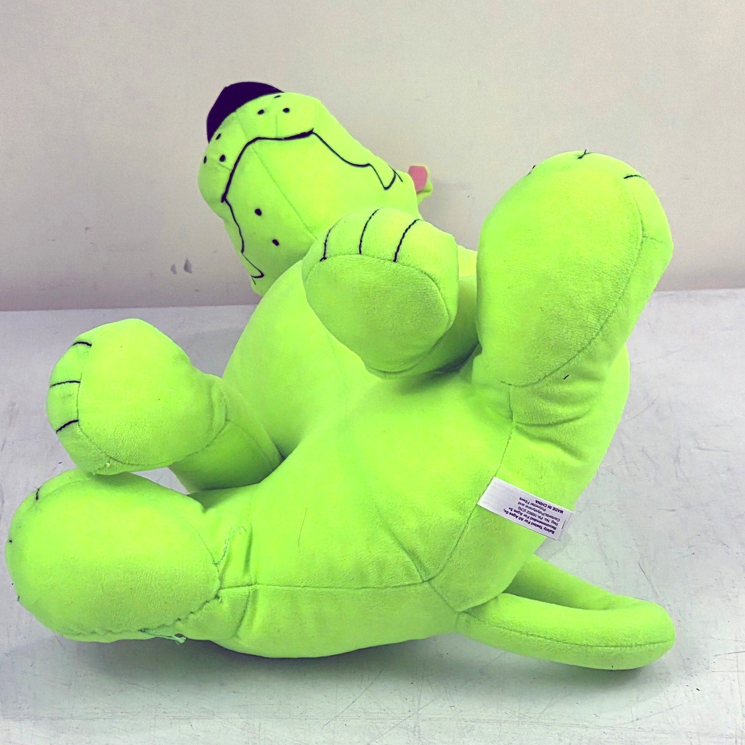 Scooby Doo Fluorescent 19 Inch Plush Toy Factory Neon Green 2021 Cardboard Tag