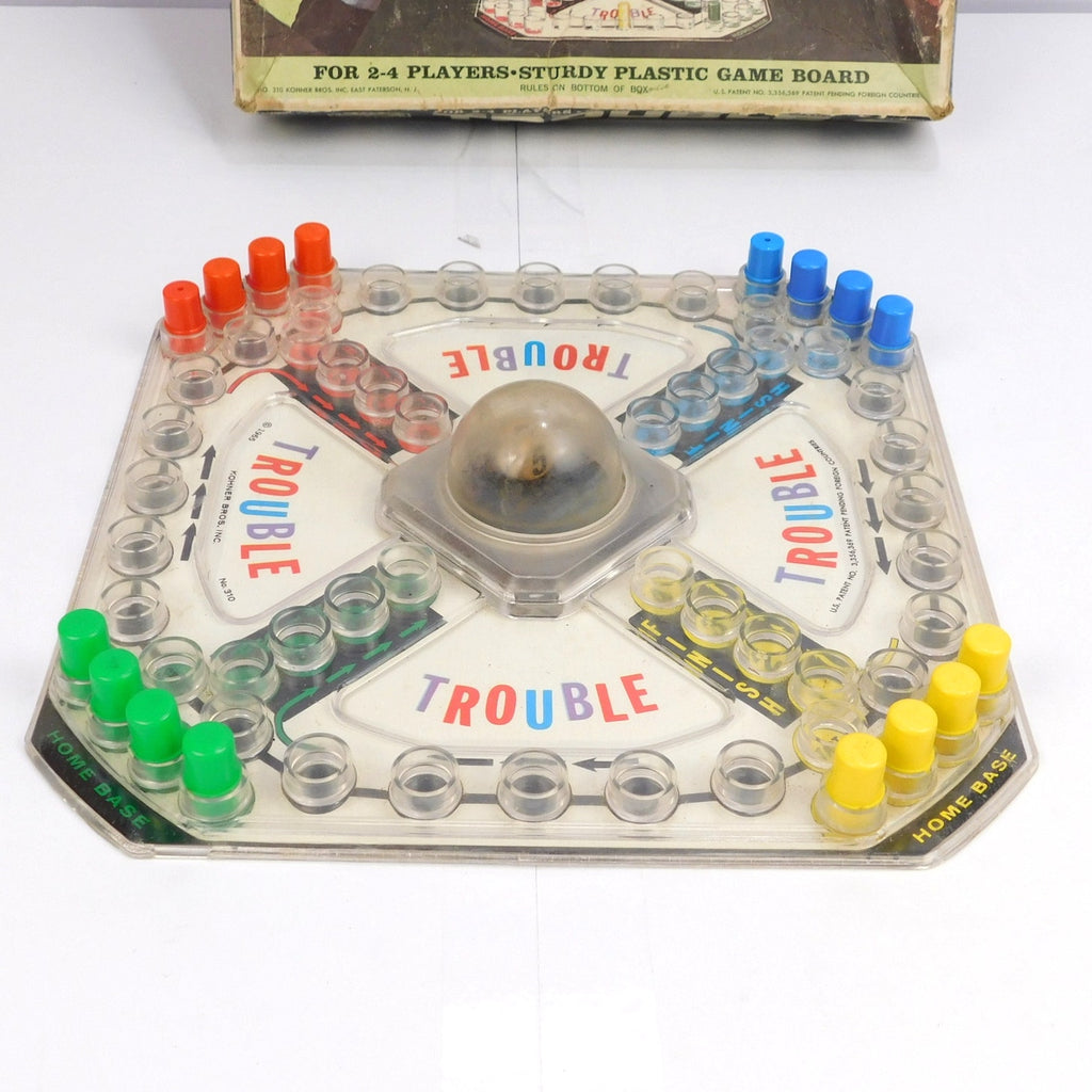 Vintage 1965 Kohner Trouble Pop-O-Matic Board Game Complete In Box No. 310